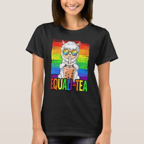 Equali Tea Bubble Tea Boba Tea LBGT Gay Pride Rain T_Shirt