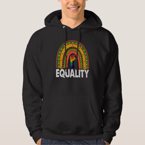 Equality Black Educator Rainbow Women African Blac Hoodie