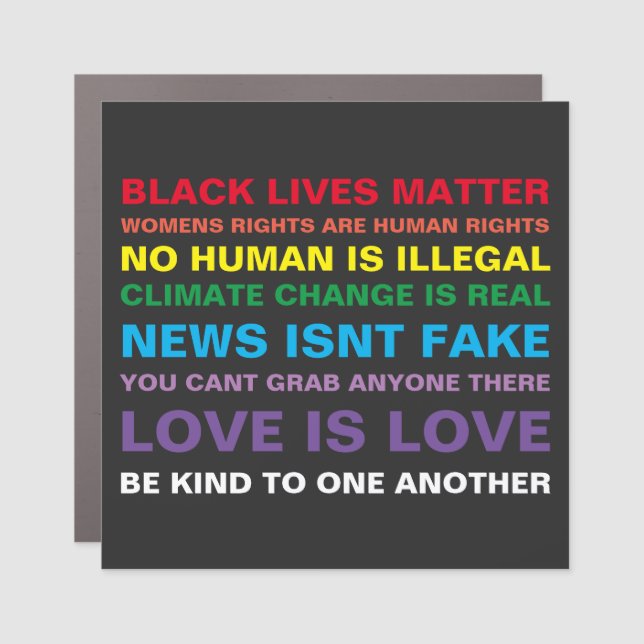 equality  black lives matter pride car magnet (Front)