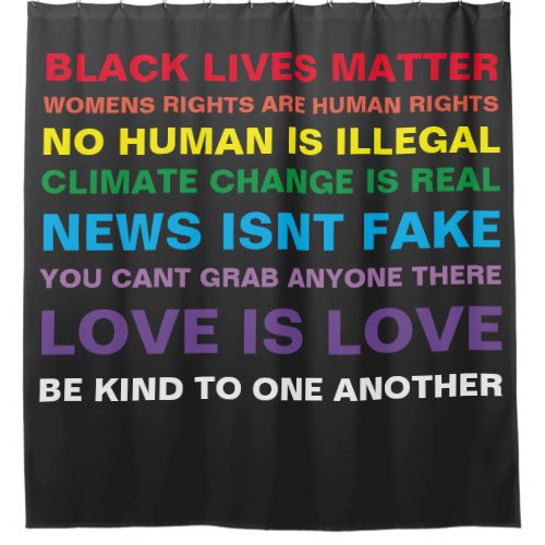 equality  black lives matter pride shower curtain