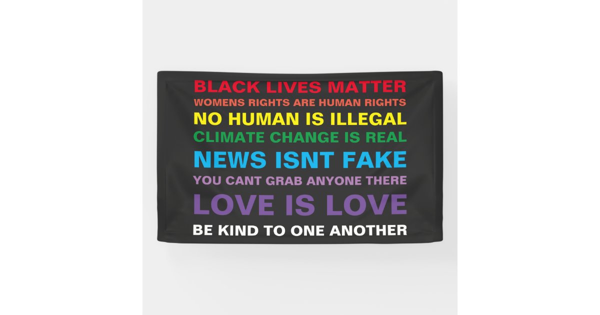 equality black lives matter pride vinyl banner Zazzle