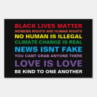 equality  black lives matter pride yard sign