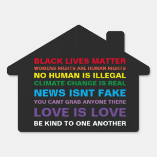 equality black lives matter pride yard sign