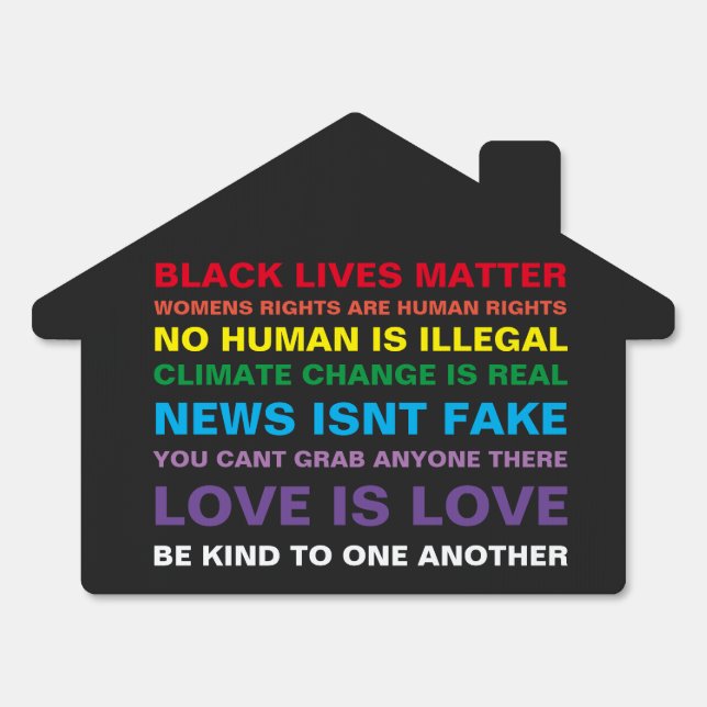 equality  black lives matter pride yard sign (Front)