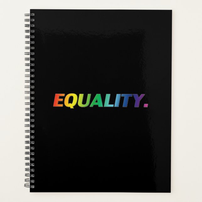 Equality black rainbow gradient modern typography  planner (Front)