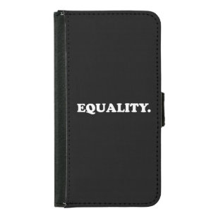 Equality black white modern typography minimalist samsung galaxy s5 wallet case