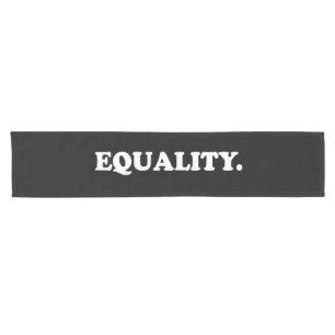Equality black white modern typography minimalist  short table runner