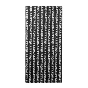 Equality black white modern typography striped cloth napkin
