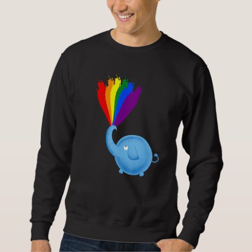 Equality Gay Queer LGBT Pride Rainbow Flag Elephan Sweatshirt