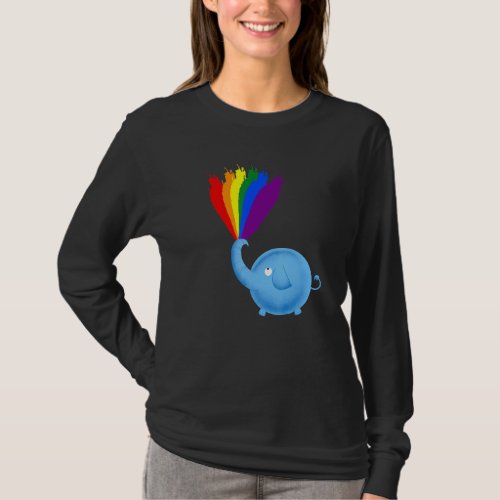 Equality Gay Queer LGBT Pride Rainbow Flag Elephan T_Shirt