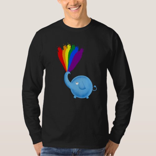 Equality Gay Queer LGBT Pride Rainbow Flag Elephan T_Shirt