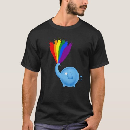 Equality Gay Queer LGBT Pride Rainbow Flag Elephan T_Shirt
