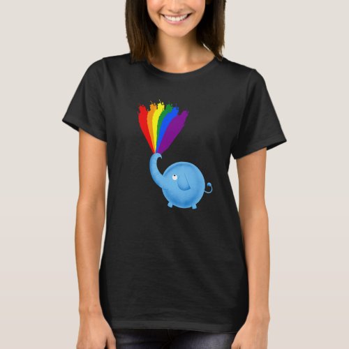 Equality Gay Queer LGBT Pride Rainbow Flag Elephan T_Shirt