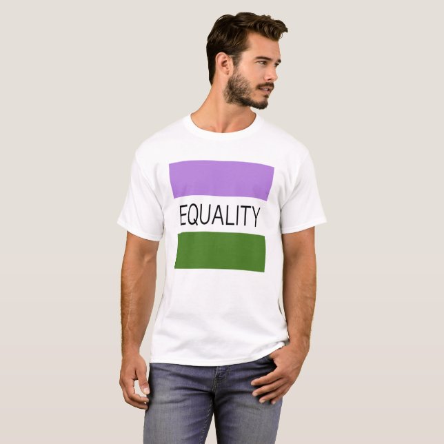 EQUALITY Genderqueer Flag T-Shirt (Front Full)