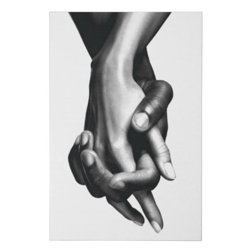EQUALITY HOLDING HANDS LOVE FAUX CANVAS PRINT