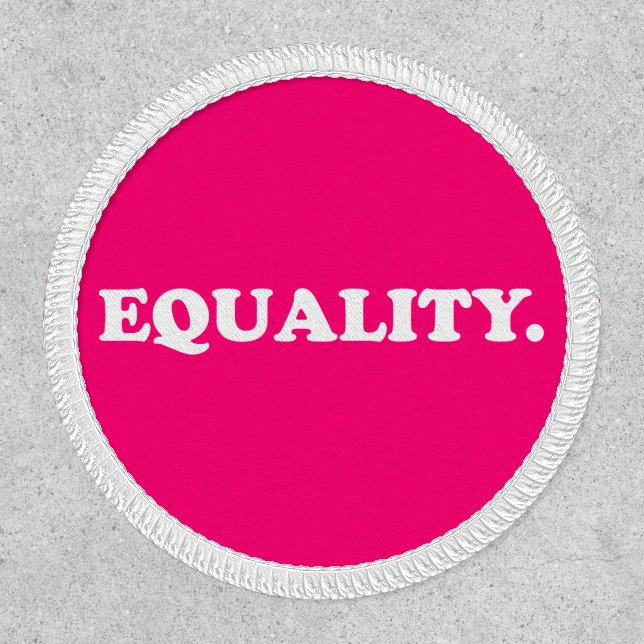 Equality hot pink fuchsia white modern typography patch (Front)
