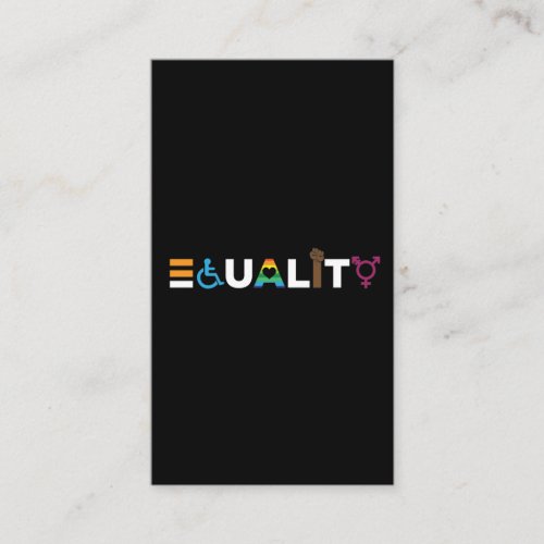Equality Human Equal Rights LGBTQ Unity Pride Business Card