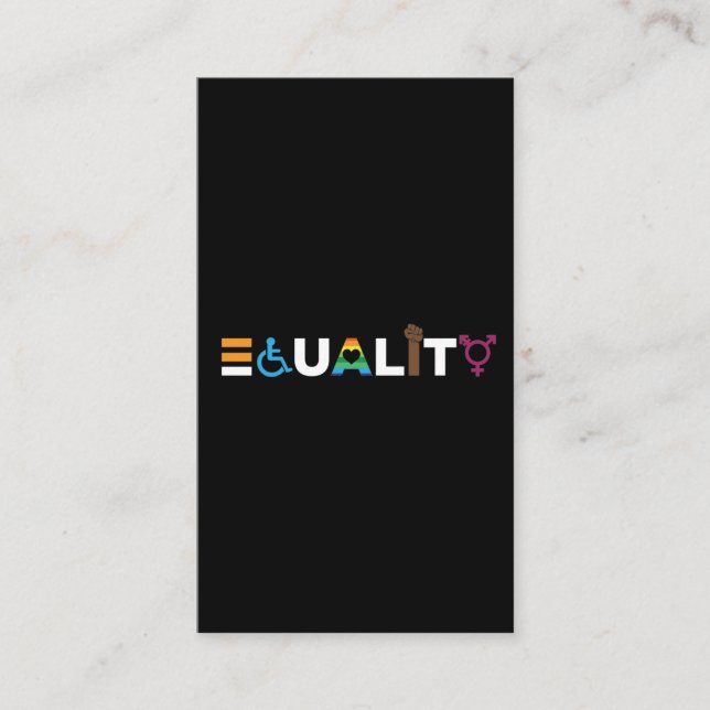 Equality Human Equal Rights LGBTQ Unity Pride Business Card (Front)