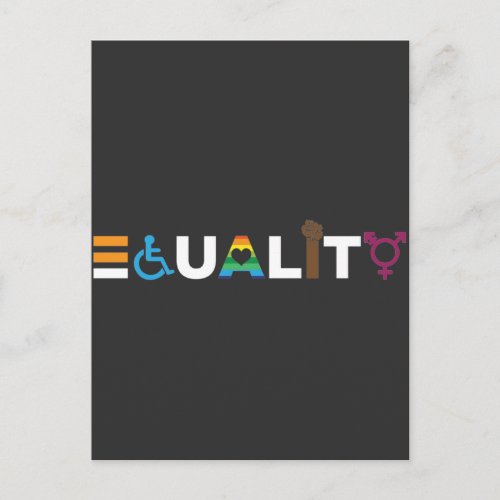 Equality Human Equal Rights LGBTQ Unity Pride Postcard