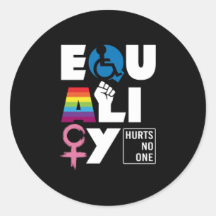 Equality Hurts No One LGBTQ Classic Round Sticker