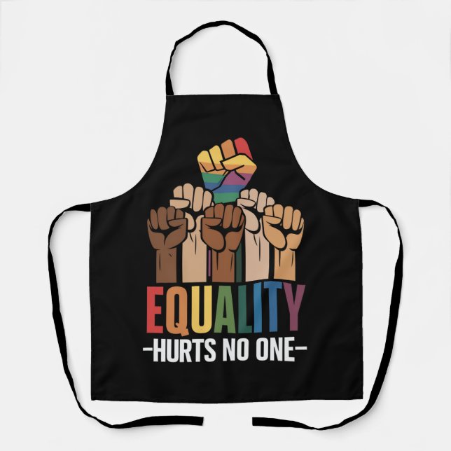 Equality Hurts No One LGBTQ Pride Human Rights Apron (Front)