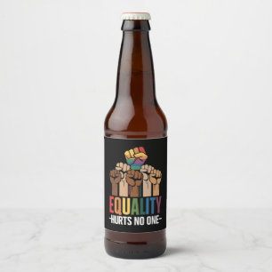 Equality Hurts No One LGBTQ Pride Human Rights Beer Bottle Label