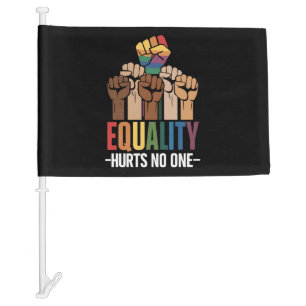 Equality Hurts No One LGBTQ Pride Human Rights Car Flag