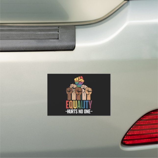 Equality Hurts No One LGBTQ Pride Human Rights Car Magnet (In Situ)