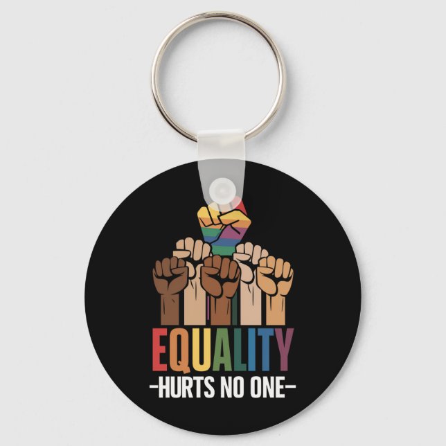 Equality Hurts No One LGBTQ Pride Human Rights Keychain (Front)