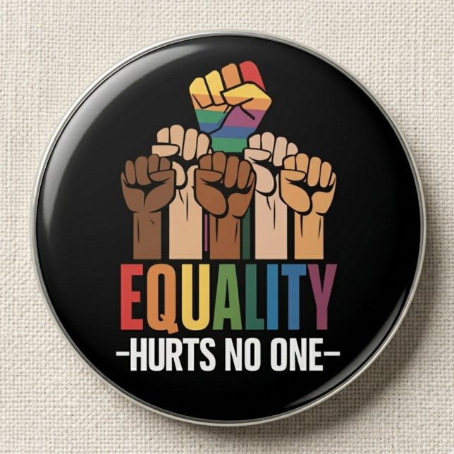 Equality Hurts No One LGBTQ Pride Quote Button (Creator Uploaded)
