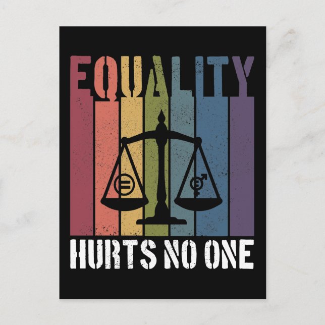 Equality Hurts No One Patriotic LGBTQ Pride Rights Postcard (Front)