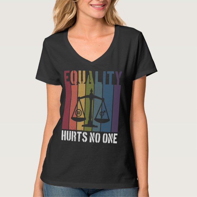 Equality Hurts No One Patriotic LGBTQ Pride Rights T-Shirt (Front)