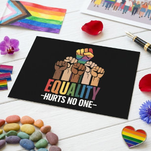 Equality Hurts No One Rainbow Pride Unity Quote Postcard