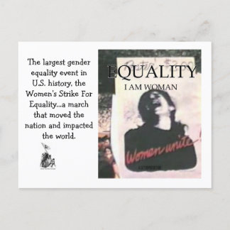 EQUALITY, I AM WOMAN ANNOUNCEMENT POSTCARD