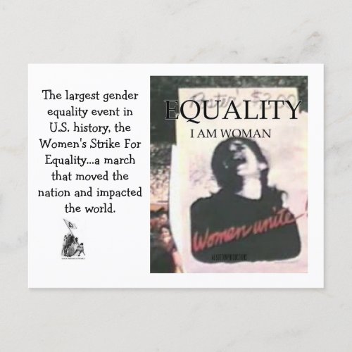 EQUALITY I AM WOMAN ANNOUNCEMENT POSTCARD