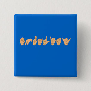 EQUALITY in American Sign Language Pinback Button