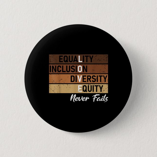 Equality Inclusion Diversity Equity Love Never Jun Button (Front)
