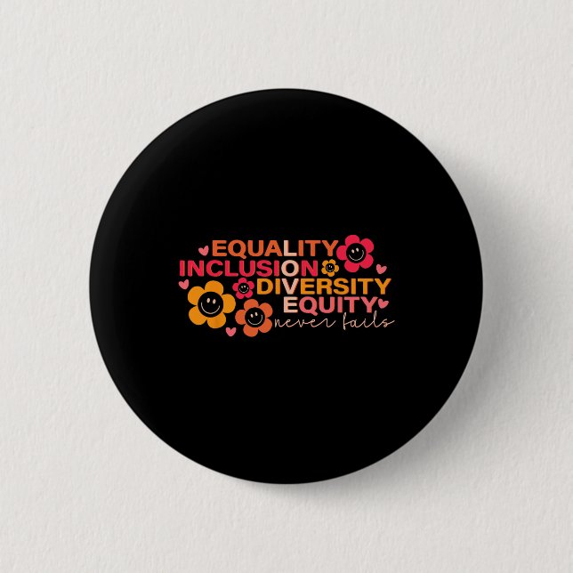 Equality Inclusion Diversity Equity Puzzle Autism  Button (Front)