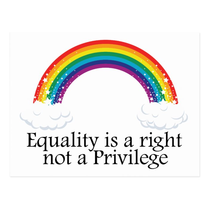 Equality is a right not a privilege postcards