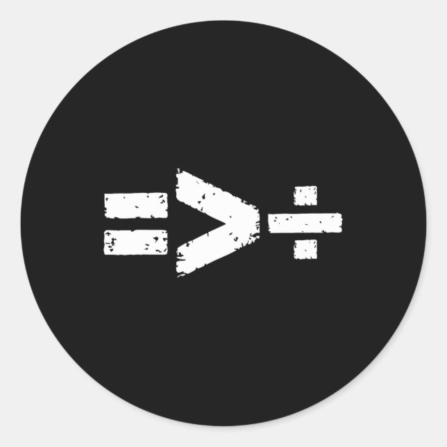 Equality Is Greater Than Division Equal Rights Mat Classic Round Sticker (Front)