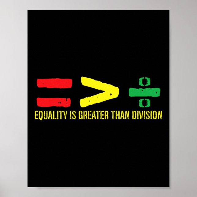 Equality Is Greater Than Division Juneteenth June  Poster (Front)