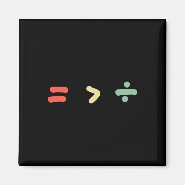 Equality Is Greater Than Division Math Black Histo Magnet (Front)
