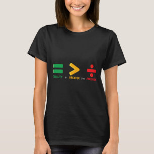 Equality Is Greater Than Division Math Black Histo T-Shirt