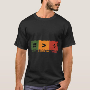 Equality Is Greater Than Division Math Black Histo T-Shirt