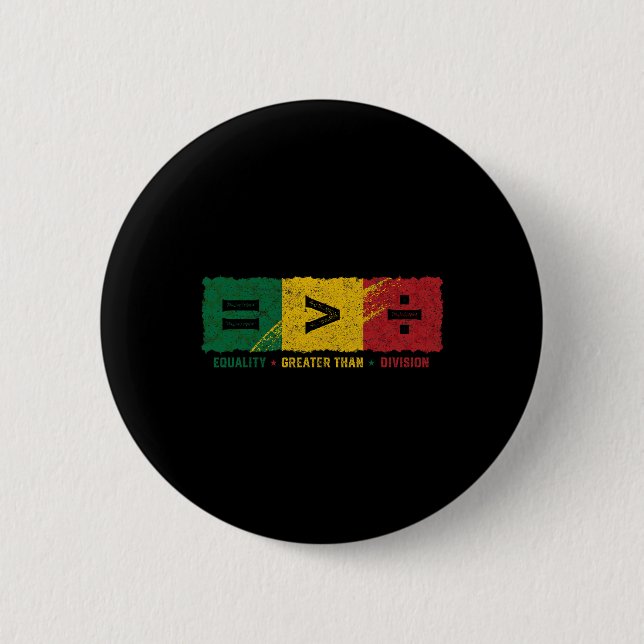 Equality Is Greater Than Division Math Symbols Bla Button (Front)