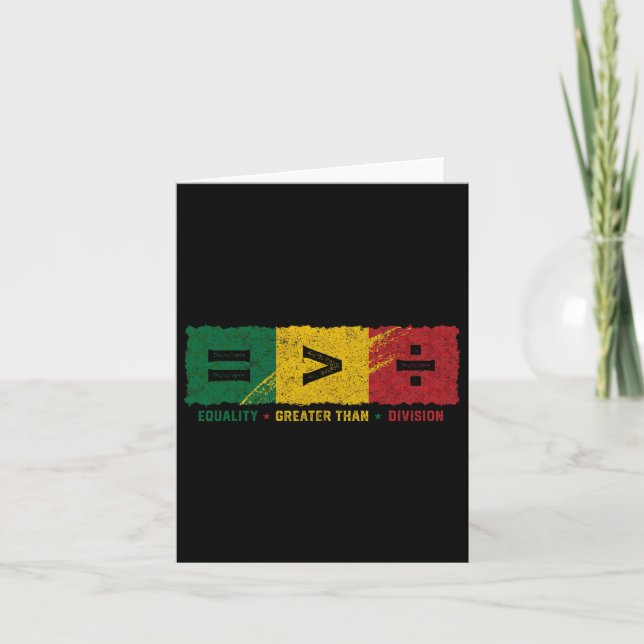 Equality Is Greater Than Division Math Symbols Bla Card (Front)