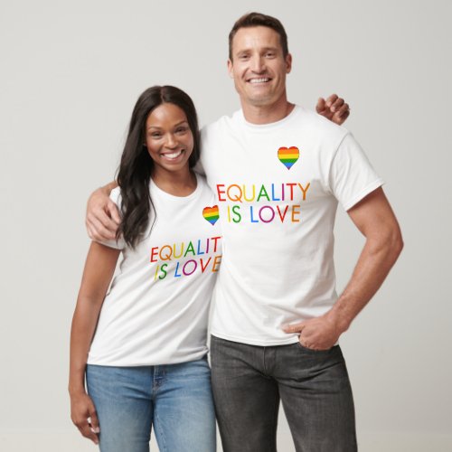Equality Is Love Gay Pride Rainbow Heart T_Shirt