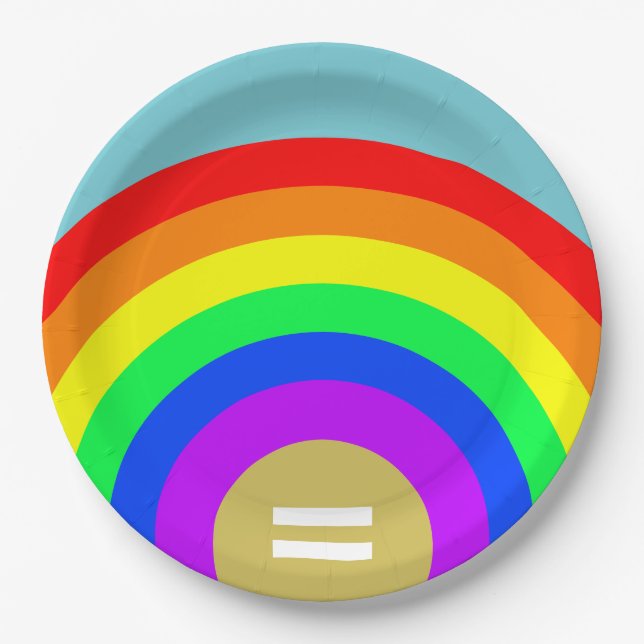 Equality is the Gold Under the Rainbow Paper Plates (Front)