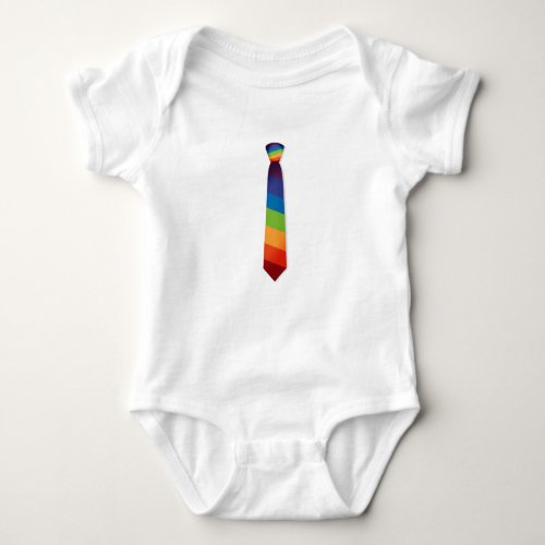 Equality LGBT Gay Lesbian Pride Tie Rainbow Flag Baby Bodysuit