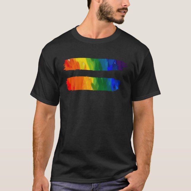 Equality LGBT Pride Awareness Rainbow For Gay & Le T-Shirt (Front)